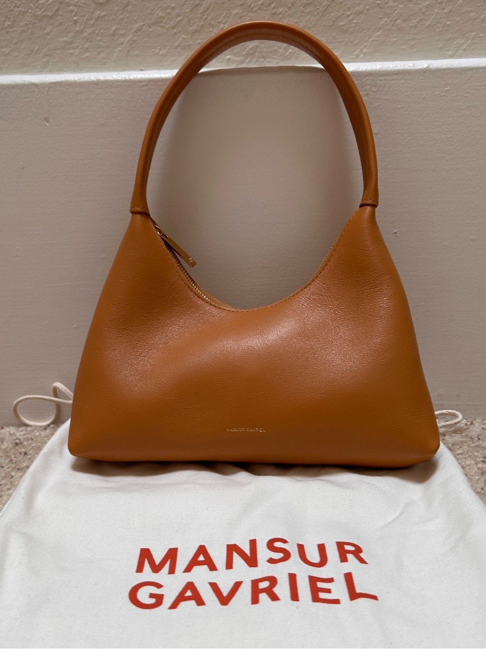 Mansur Gavriel tan mini candy hobo purse